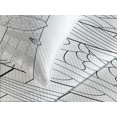 thumbnail image 4 of Ambesonne Sloth Quilted Bedspread Set 3 Pcs, Sloth Outline Ornaments, King Size, Black White, 4 of 5