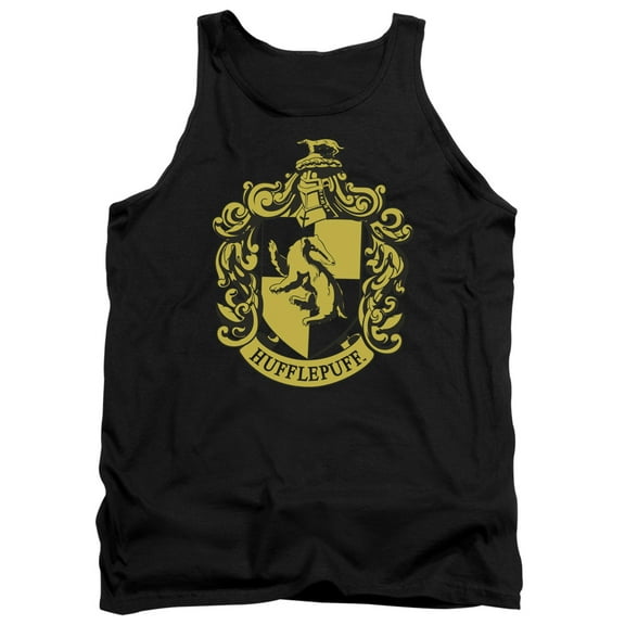 Trevco HP8038-TK-4 Harry Potter & Hufflepuff Crest-Adult Tank Top, Black - Extra Large