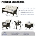 thumbnail image 5 of COOS BAY Stone Harbor 6-Piece Brown Wicker Patio Furniture Set Outdoor Conversation Set with Beige Olefin Cushions, Rocking Chairs, 3-Seat Sofa, Side Table, Ottomans, 5 of 11