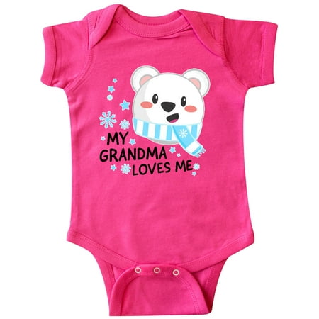 

Inktastic My Grandma Loves me- polar bear Gift Baby Boy or Baby Girl Bodysuit