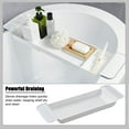 thumbnail image 4 of Expandable Drain Bath Shelf Caddy Tray, Multifunctional Plastic Bathtub Tray Bathroom Organizer Simple Stylish Bathtub Storage Rack for Candle Towel, Book, Wine, Phone, Shower -white, 4 of 5