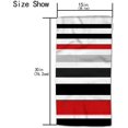 thumbnail image 3 of Strip Hand Towels Multicolo Striped Black Red Soft Hand Towel for Bathroom Kitchen Yoga Gym Decorative Towels 15"X30", 3 of 8