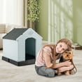 thumbnail image 4 of Gymax Dog House Pet Puppy Shelter Waterproof Indoor/Outdoor Ventilate Gray, 4 of 10