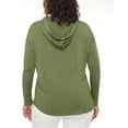 thumbnail image 3 of S.C. & CO. Women's Sweater Sz M Ladies' Long Sleeve Hoodie Green, 3 of 4