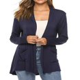 thumbnail image 2 of QJUHUNG Women Lightweight Summer Cardigans Open Front Casual Solid Color Long Sleeve Knit Sweater Cover Up with Pockets, 2 of 5