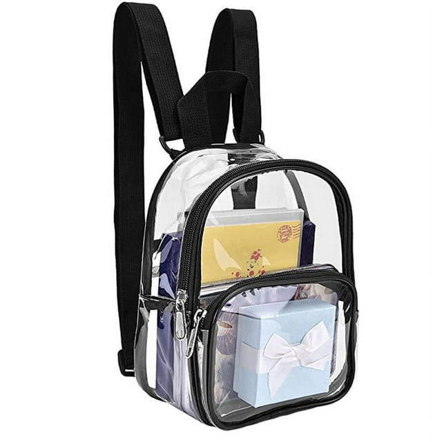 Yellow Compact Transparent PVC Backpack with Dual Shoulder & Handheld Straps - Ideal for Students, Outdoor Sports, Stadium Events & Travel - High-Visibility Design for Easy Access to Essentials -