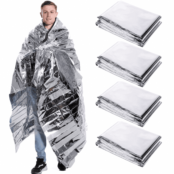 Emergency Thermal Blanket 5 Pack - Survival Mylar Blanket Reflective Heat Sheet, Waterproof Windproof Emergency Blanket for Camping Hiking Outdoor...