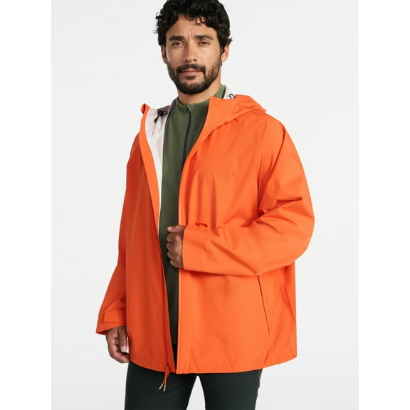 Ozark Trail Men's and Big Men's Sealed Seam Rain Jacket Pinnacle System, Sizes S-3XL