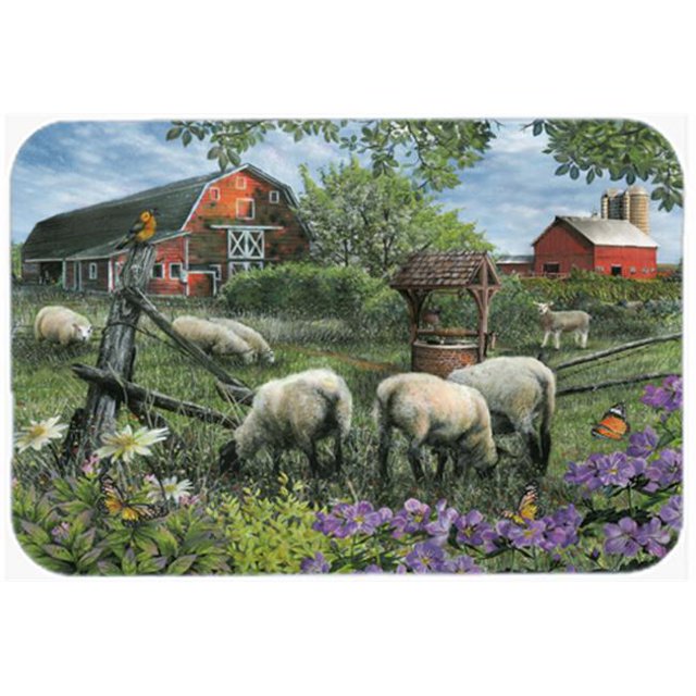 Pleasant Valley Sheep Farm Glass Cutting Board, Large