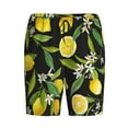 thumbnail image 3 of Picia Lemon Fruits Flowers Leaves Pajama Shorts for Men, Men's Pajama Bottoms, Sleepwear,Short Pajama Pants-3X-Large, 3 of 9