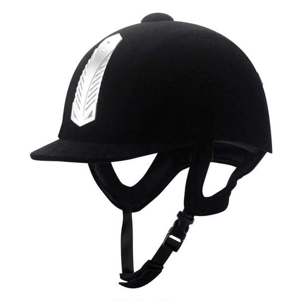 Wosthever Gorro de montar de terciopelo ajustable Forro Protección Sin presión en el cuello No deformable Cuidado ecuestre y deportes Negro 56cm