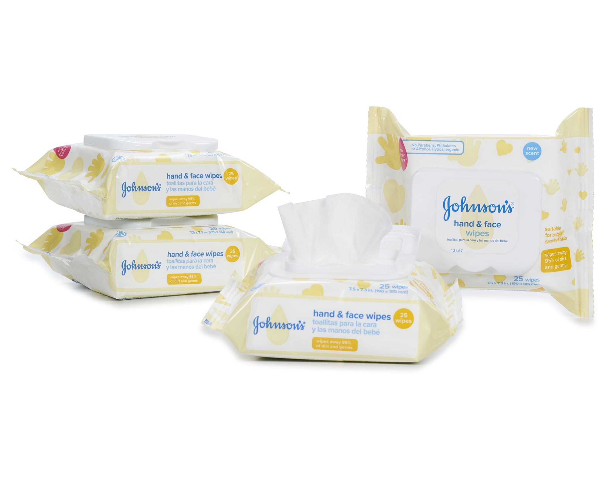 Johnson's Hand & Face Wipes 4 x 25 Ct.
