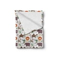 thumbnail image 2 of Lion Soft Flannel Fleece Throw Blanket, Funny Wildlife Illustrations in Cartoon with Strokes Polka Dots Leaves Jungle Life, Cozy Plush for Indoor and Outdoor Use, 70" x 90", Multicolor, by Ambesonne, 2 of 6