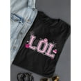 thumbnail image 3 of LOL Smiley Emoji Crown Pink Design Women's T-shirt, 3 of 4