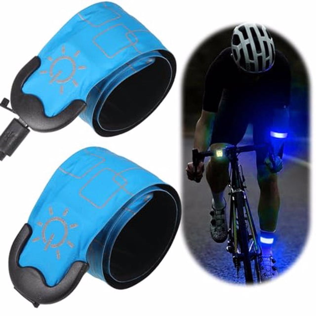 relayinert 2pcs Running Lights For Runners Be Seen In Dark Lightweight And Comfortable Rechargeable 3 Blue+2pcs
