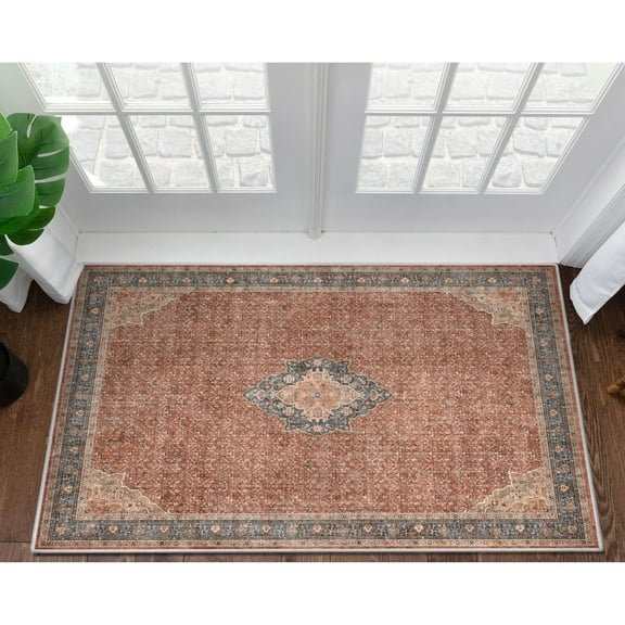 Well Woven Asha Lilith Vintage Oriental Red Blue 3'11" x 5'3" Area Rug
