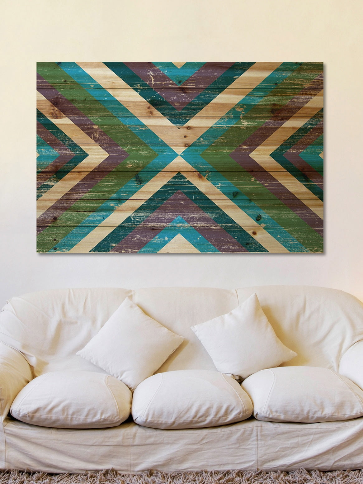 "Conjoined Color" Painting Print on Natural Pine Wood