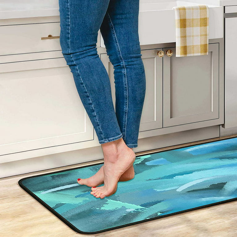 Modern Turquoise Bathroom Rug 20x32 Non Slip Quick Dry Super Water  Absorbent Green Bath Mat Washable Luxury Thin Bathroom Rugs Fit Under Door  