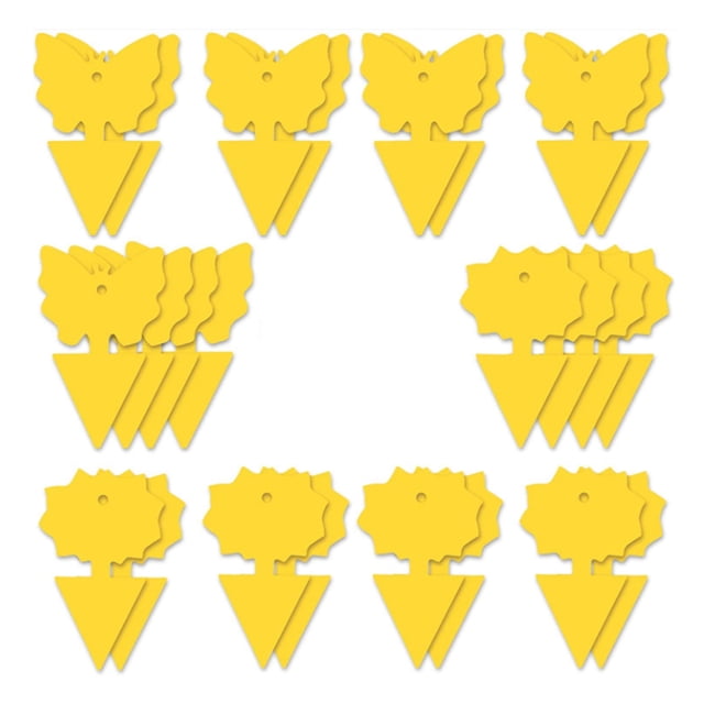 Bewildely 24pcs Fly Sticker Lightweight Self-adhesive Insect Insects Trap Removable Decal Dual-sided Catcher Sticky Waterproof Board Type3 NO3