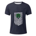 thumbnail image 2 of Men's St. Patrick's Day Shamrock American Flag Graphic Short Sleeve Crew Neck T-Shirt, 2 of 4