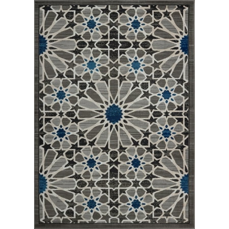 Target Rugs 5x7 Beautiful Super Soft Modern Indoor Vincenza Collection Area Rug Carpet for Bedroom Living Room Dining Room in Dark Grey-Dark Blue, 5x7 (5'3