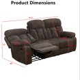 thumbnail image 2 of Aukfa 3-Piece Recliner Sofa Set - 87.5" 3 Seat Recliner w/ Flip Backrest Cupholder, Home Theater Seating, Gray Brown, 2 of 9