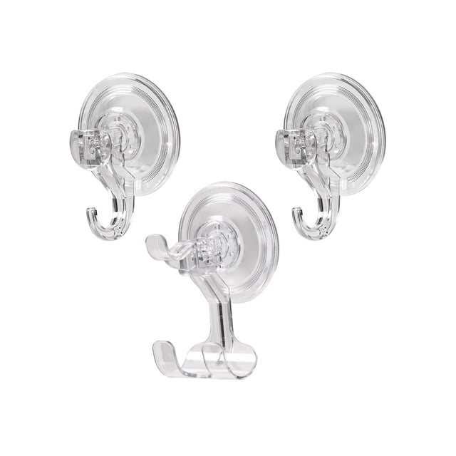 Ganchos de succión Colgador de pared de alta resistencia sin costuras extraíble Impermeable Reutilizable Gancho sin perforaciones Hogar Baño Almacenamiento y organización del hogar Juego/2 ganchos Inteprter HA067830-02