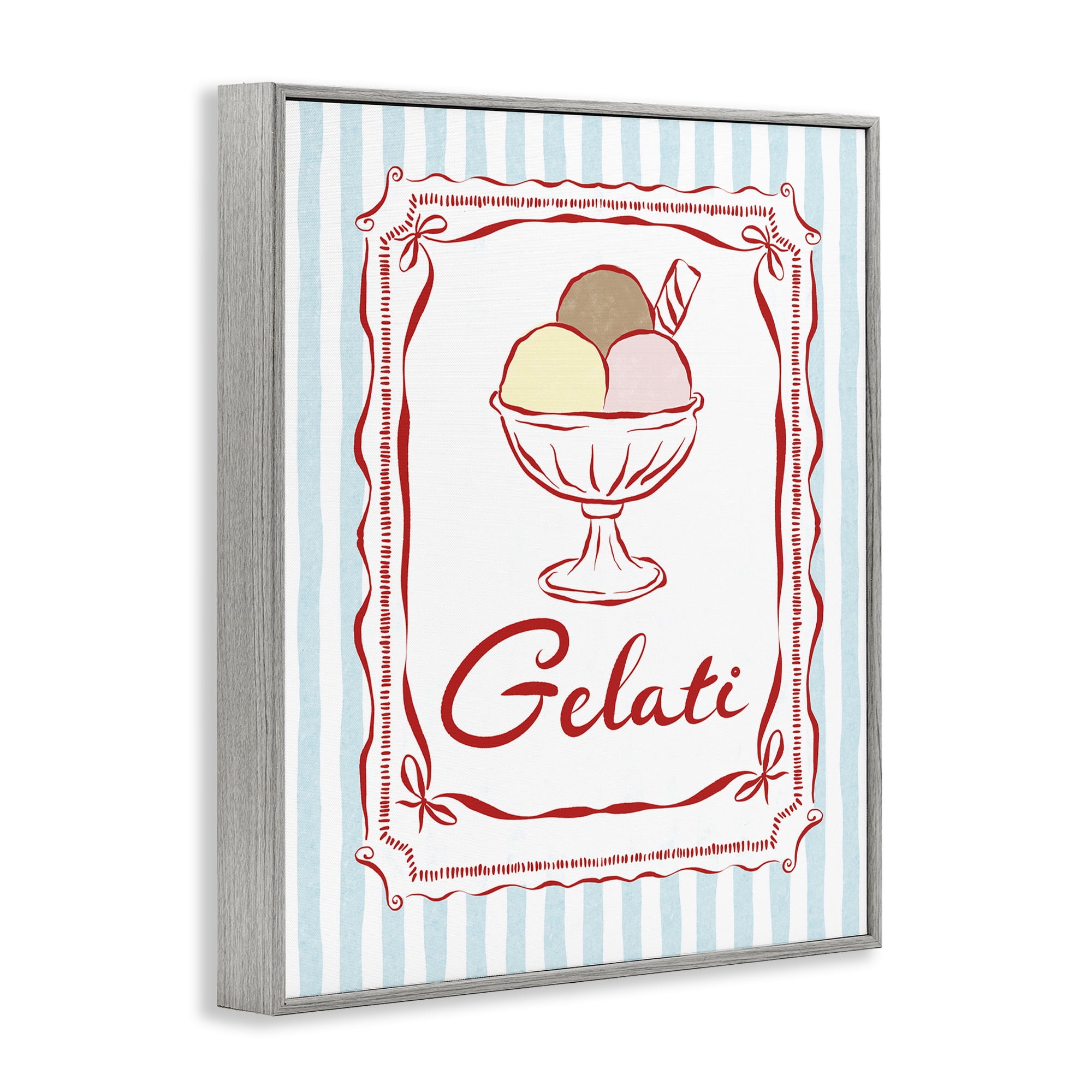 Stupell Industries Italian Summer Gelati Gray Framed Giclee Art, design by Miriam Wood