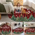 thumbnail image 5 of Red Plaid Christmas Round Area Rug 4Ft Washable Circle Rugs for Bedroom Dining Room, Xmas Tree Snowflake Checkered Winter Non-Slip Carpet Floor Mats Indoor Outdoor Carpet Runner Aesthetic Home Decor, 5 of 8