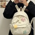 thumbnail image 4 of Mochila de lona de gran capacidad para mujer, morral informal Y2k, bolso de hombro, mochila escolar para adolescentes y niñas, 4 of 5