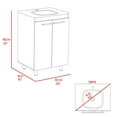 thumbnail image 3 of JERFIT 23.8" White Bathroom Vanity Cabinet with Sink, Particle Board Floor Storage Cabinet for Bathroom, 3 of 6