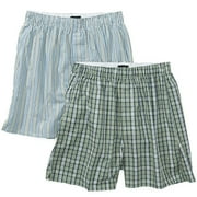 Men's 2-Pack Boxers, Stripe and Plaid