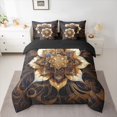 thumbnail image 2 of Feelyou Mandala Lotus Flower Bedding Comforter Set 7 Pieces, Western Bohemian Damask Full Bedding Set, Teens Adult Girls Women Reversible Fitted Sheet Flat Sheet, Ultra Soft Bedroom Decor, 2 of 8