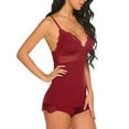 thumbnail image 6 of Sexyfree Women Lace Pajama Set Sexy Cami Pjs Set Sleepwear Modal Camisole Short Sets Nightwear, 6 of 7