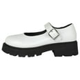 thumbnail image 2 of TOP MODA Shoes Women Oxfords Mary Jane Platform Flatform Non-Slip Chunky Lug Sole Buckle Ankle Strap Round Toe Cosplay Gothic KINGSLEY-35 White PU 9, 2 of 4