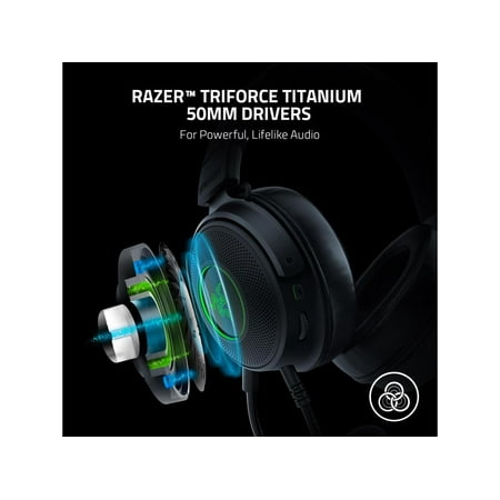 Razer - Kraken V3 Wired 7.1 Surround Sound Gaming Headset for PC with Chroma RGB Lighting - Black