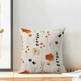 thumbnail image 3 of Watercolor Floral Pillow Covers 16 x 16 Inch Set of 2, Retro Orange Navy Blue Flower Throw Pillows Farmhouse Linen Modern Minimalist Aesthetic Floral Pillow Case for Sofa Couch Home Outdoor Decor, 3 of 6