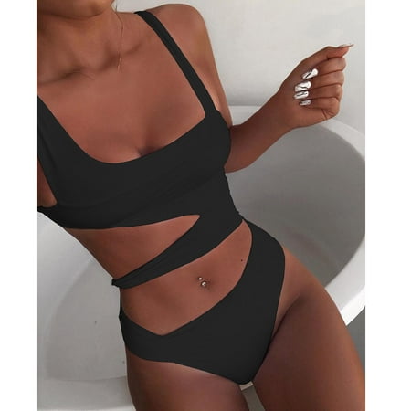 

Raeneomay Swimsuit Women Discount Clearance Solid Piece Of Swimsuit Bikini Swimwear Beachwear Bathing Suit