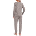thumbnail image 3 of Fantaslook Womens Pajamas Sets Long Sleeve Matching Lounge Set Fall Travel Outfits Jogger Sweatsuits with Pocket Button Down Sleepwear, 3 of 9
