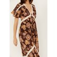 thumbnail image 3 of Shyanne Women's Short Sleeve Floral Print High-Low Maxi Dress Dark Blue X-  US, 3 of 4