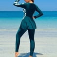 thumbnail image 2 of Women's Swimsuit with Shorts Long Sleeve Rash Guard Swimwear Pcpolyester No Steel Support Chest Pads 1 Set, 2 of 5
