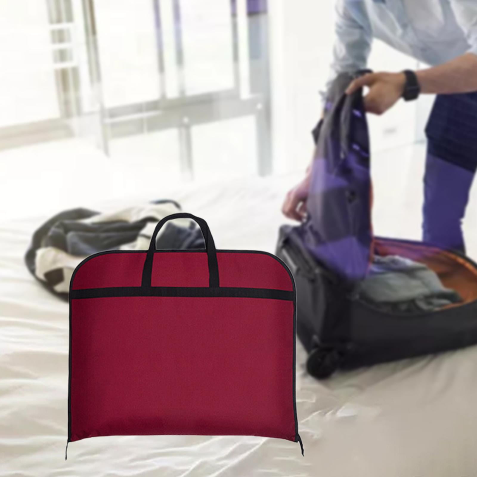Baoblaze Hanging Garment Bag Dress Bag Men Women Suit Cover for Dresses Jackets suits Red