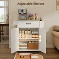 thumbnail image 4 of Asofer Kitchen Island Cart on Wheels, Small Coffee Cart with Storage and Drawer, White, 4 of 10