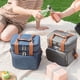 thumbnail image 5 of Bolsa de Almuerzo Cruzada, Bolso de Doble Capa con Capacidad, Bolsa de Almuerzo con Aislamiento TéRmico, PortáTil para Picnic Al Aire Libre, Negro, 5 of 5