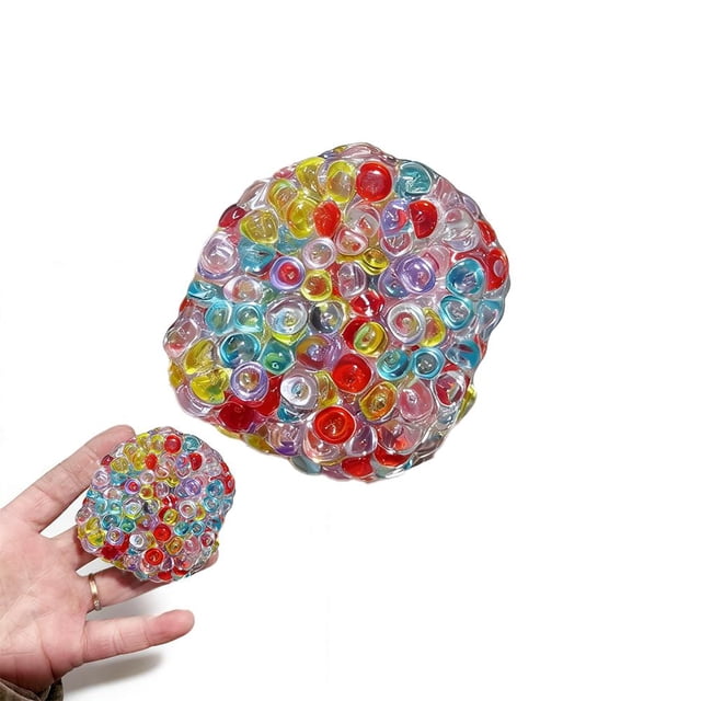 Crunchy Sand Squishies Balls,Textured Memory Gel Soft Fidget Toys,Moldable Crunchy Squeeze Toys,Handmade Pressure Stress Reliever Balls with Noisy Sound for Hands
