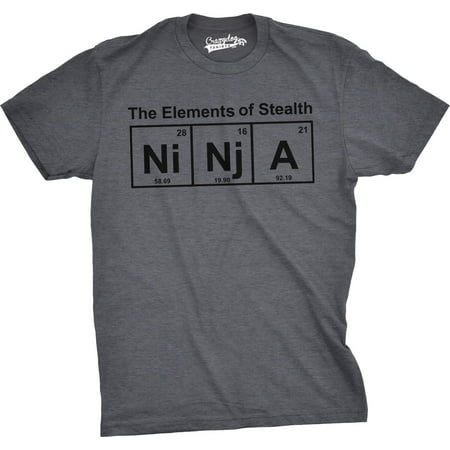 mens ninja element of stealth t shirt funny science mens graphic nerdy tees