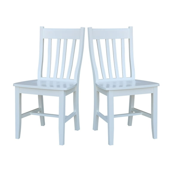 International Concepts Set of 2 Solid Wood Dining Chairs in White