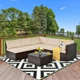thumbnail image 4 of Costway 6PCS Patio Rattan Furniture Set Cushioned Sofa Coffee Table Garden Brown, 4 of 10