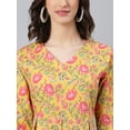 thumbnail image 2 of Idalia Yellow Printed Floral Dress, 2 of 5