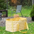 thumbnail image 1 of Esterilla de picnic, almohadilla de playa, portátil, ligera, multiusos, bolsa de hombro, manta de parque, esterilla de arena para césped, interior, Amarillo y blanco, 1 of 8